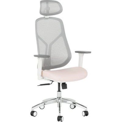 Bittel Ергономичен стол КАРМЕН 7901 w еко кожа - сив-розов