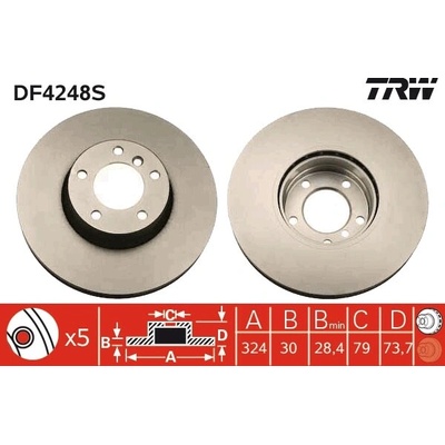 Brzdový kotúč TRW DF4248S