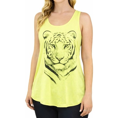 Dámske tielko Yoga polyester žlté reflexné tiger