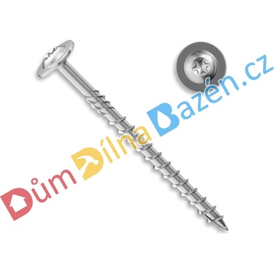 Hašpl Konstrukční vrut talířová hlava ø 6 TX30 ZB Rozměr: 6x100