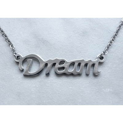 Blingstar Řetízek s nápisem přívěsek dream z chirurgické oceli N1567