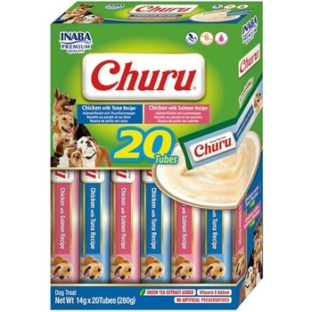 Churu Inaba dog snack kuracie&tuniak a kuracie&losos multipack 20x14g
