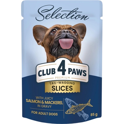 Club 4 Paws Premium Plus Selection Adult kousky s lososem a makrelou v omáčce 85 g
