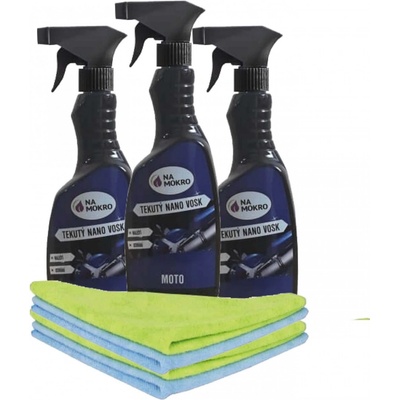 Nasucho Tekutý nano vosk moto+4x utěrka 3x500 ml