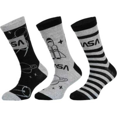 Trenýrkárna Комплект от три - детски чорапи NASA многоцветни (39269/grey) Trenýrkárna | Cheren Siv Mnogotsveten | Момчешки | 23-26
