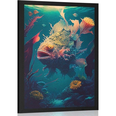 Plakát surrealistický mořský ďas - 60x90 no frame