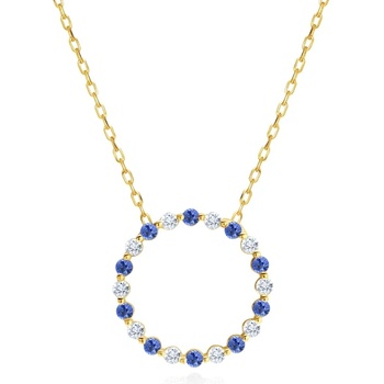 SAVICKI Колие с халка Savicki: злато, сини сапфири, диаманти