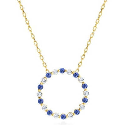 SAVICKI Колие с халка Savicki: злато, сини сапфири, диаманти
