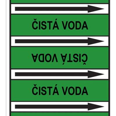 Značení potrubí, čistá voda, 100 × 60 mm, polyester PZ 022989