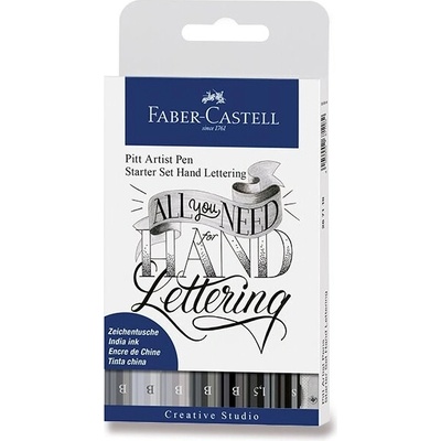 Faber-Castell 267118 Pitt Artist Pen Hand Lettering 9 ks čiernošedé farby