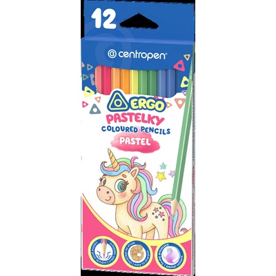 Centropen pastelové pastelky trojúhelníkové 9524 12 12 ks