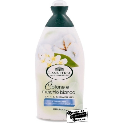 L'Angelica Officinalis jemný sprchový gel a perličková koupel s bavlnou a bílým pižmem 500 ml