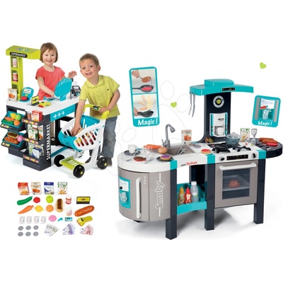 Smoby set kuchynka elektronická Tefal French Bubble a supermarket s pokladňou a váhou 311206-6