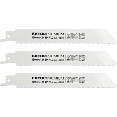 EXTOL PREMIUM 8806204 plátky do pily ocasky 3ks 150x19x0,9mm Bi-metal