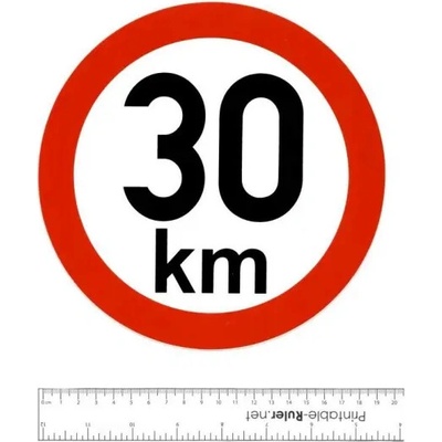 Nálepka: 30 km - konštrukčná rýchlosť, maximálna povolená rýchlosť | Samolepka 30km | AGROAD