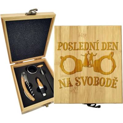 Sablio Dárková sada na víno Poslední den na svobodě: 147×168×49 mm