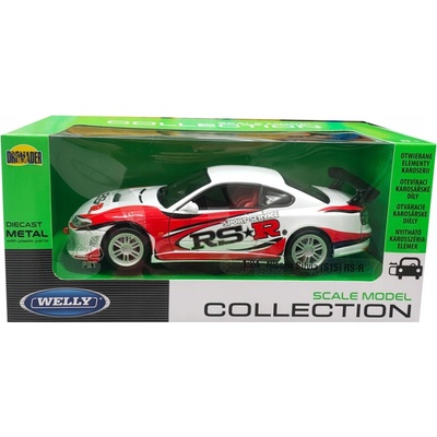 WELLY NISSAN S-15 SILVIA RS-R BÍLÝ NOVÝ KOVOVÝ MODEL 22485 1:24