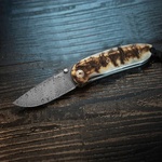 lionSTEEL 8210D MN DAMASCUS / Джобно ножче с острие от дамаска стомана Chad Nichols Scrambled (LION0097)