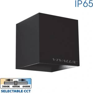VIVALUX Led ФАСАДНО ТЯЛО ДВУПОСОЧНО КВАДРАТ 2x3w 4k ip54 vivalux stark (3800234850955)