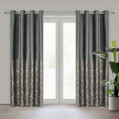 EUROFIRANY ZATEMŇOVACÍ ZÁVES NA KRÚŽKOCH TORI 140X250 CM VZOROVANÁ