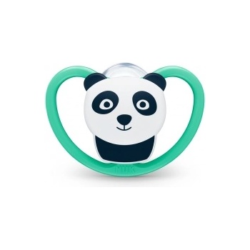 Nuk Силиконова залъгалка NUK - Space, с кутия за стерилизиране, 18-36 m, Панда (10739479-панда)