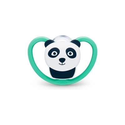 Nuk Силиконова залъгалка NUK - Space, с кутия за стерилизиране, 18-36 m, Панда (10739479-панда)