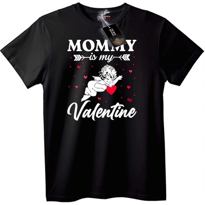NOONEBRAND Тениска Мама е Моят Валентин - XL, Black