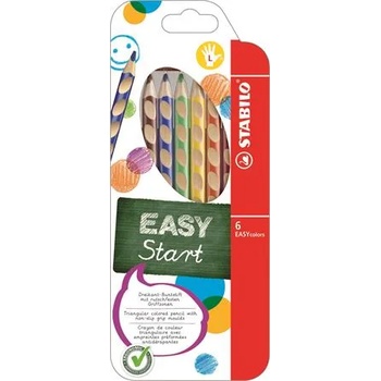 STABILO Комплект цветни моливи, триъгълни, за лява ръка, STABILO "EasyColours", 6 различни цвята (331/6)
