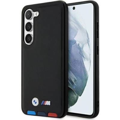 BMW Кейс BMW BMHCS23M22PTDK за Samsung Galaxy S23 Plus S916, черен / черен, Leather Stamp Tricolor (BMW000534-0)
