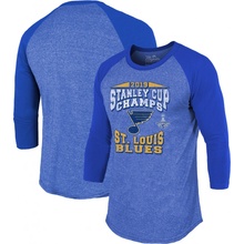 Majestic pánské tričko St. Louis Blues 2019 Stanley Cup Champions The City Never Sleeps Raglan Tri-Blend