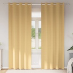 Pure Line Home Плътни завеси в цвят охра с метални халки, 2 бр. , 140 x 260 см