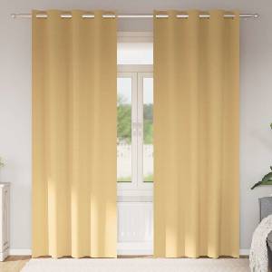 Pure Line Home Плътни завеси в цвят охра с метални халки, 2 бр. , 140 x 260 см