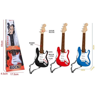 Armtoys ДЕТСКА МАЛКА РОК КИТАРА НА БАТЕРИИ 44 СМ В КУТИЯ 3 ЦВЯТА