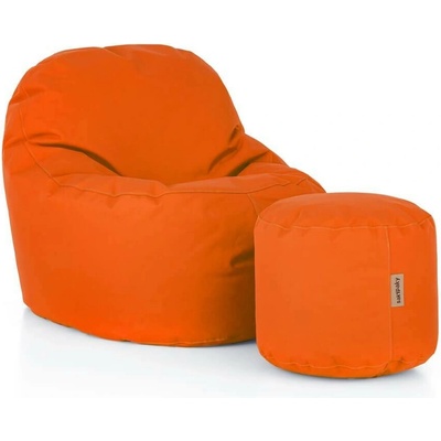 SakyPaky Sedací vak Klííídek s taburetem oranžová