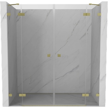 Mexen Lunar Двойни душ врати, отваряеми, 170 см, прозрачни, златни матови - 834D-170-000-55-00 (834D-170-000-55-00)