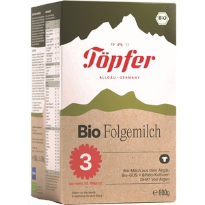Töpfer Адаптирано био мляко за кърмачета Topfer - Laktana Bio 3, 10 м+, 600 g (4006303008831) - ozone