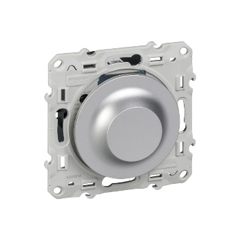 Schneider Electric SE Димер ротативен R4-400W L4-400VA LED4-200VA цвят Алуминий Odace /до изчерпване/ - S530512 (S530512)