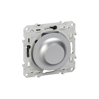 Schneider Electric SE Димер ротативен R4-400W L4-400VA LED4-200VA цвят Алуминий Odace /до изчерпване/ - S530512 (S530512)