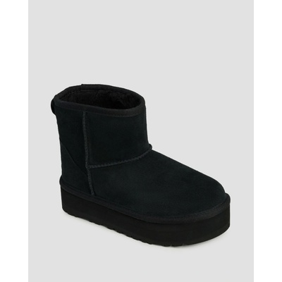 UGG detské zimné semišové topánky KIDS CLASSIC MINI PLATFORM 1143700K čierna