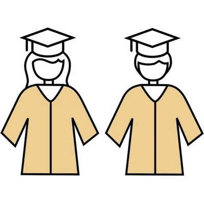 DĚTSKÝ studentský talár, Barva šálu Bez šálu, Barva taláru 102 - béžová