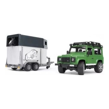 BRUDER Bruder: Комплект фигурки на Land Rover Defender за офроуд и кон