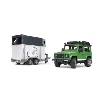 BRUDER Bruder: Комплект фигурки на Land Rover Defender за офроуд и кон