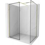 Mexen Kioto стена за душ Walk-in 160 x 90 см, черна рамка, златна - 800-160-202-50-70-090 (800-160-202-50-70-090)
