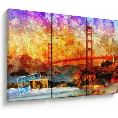 Obraz - Golden Gate, San Francisco, Kalifornie, třídílný 120x80 cm – Hledejceny.cz