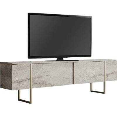 TopMebel Мебели за телевизор от меламин Luxe в цвят травертин - злато 180x30x50см