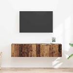 vidaXL TV стенен шкаф 2 бр. Старо дърво Инженерна дървесина (892206)