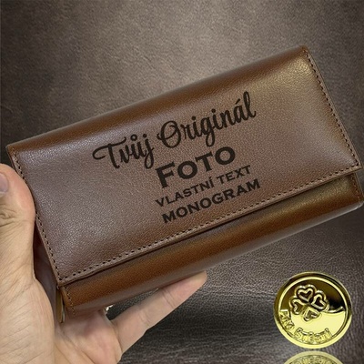 Královna mezi dámskými prémiová kvalita fotky texty monogram . Dámská peněženka ROYAL Leather s fotkou textem nebo monogramem monogram