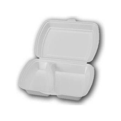 ABENA - Menu box dělený (2-komorový) bílý 24 x 21 x 7 cm (125 ks)