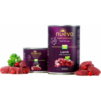 NUEVO CAT Senior Jahňacie s brusnicami 400 g