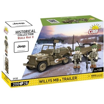 COBI II WW Willys MB с ремарке, 1: 35, 200 к, 2 ф (COBI-3132)